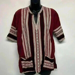 Vintage woman Mexican looking top, but was actually made in Greece